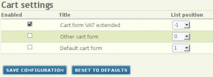 UC VAT extended cartsettings